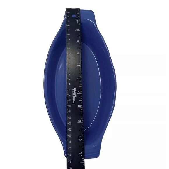 2 Au Gratin Casserole Serving Dishes Pink Blue Ribbed Small 11"L x 5.5" W x 2" H - Picture 6 of 9